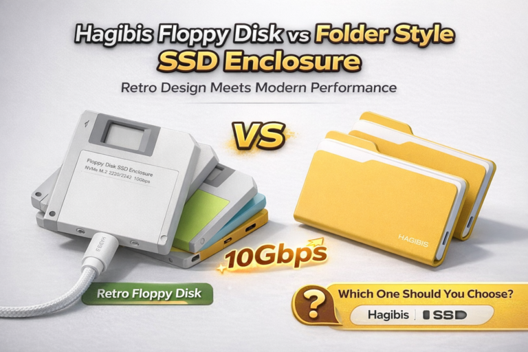 Hagibis Floppy Disk vs Folder Style SSD Enclosure (Retro Design Meets Modern Performance)
