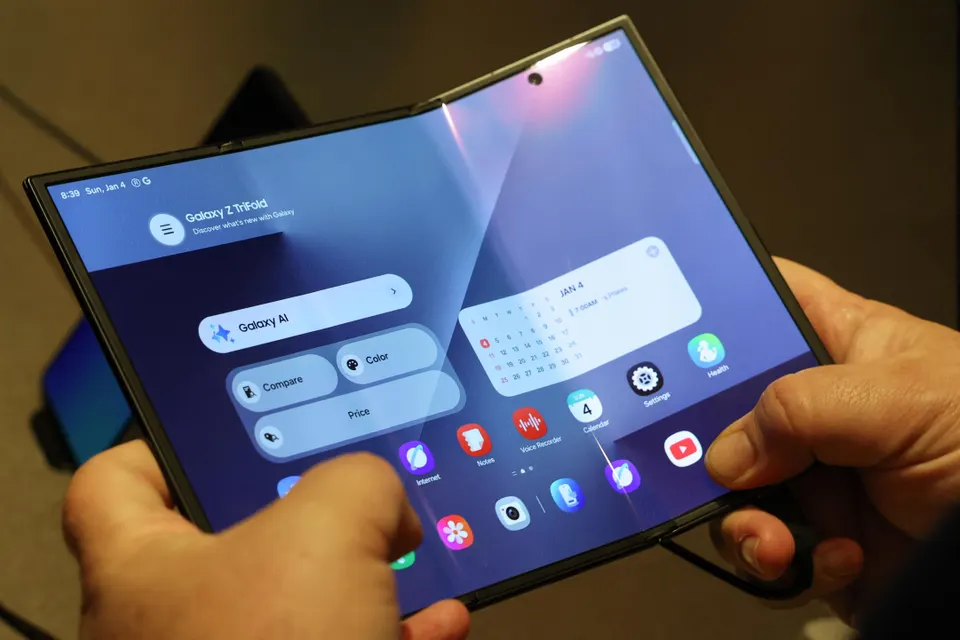 The Samsung Galaxy Z Fold 8 will have a similar aspect ratio to the Galaxy Z TriFold. (Photo by Patrick T. Fallon / AFP via Getty Images)
AFP via Getty Images